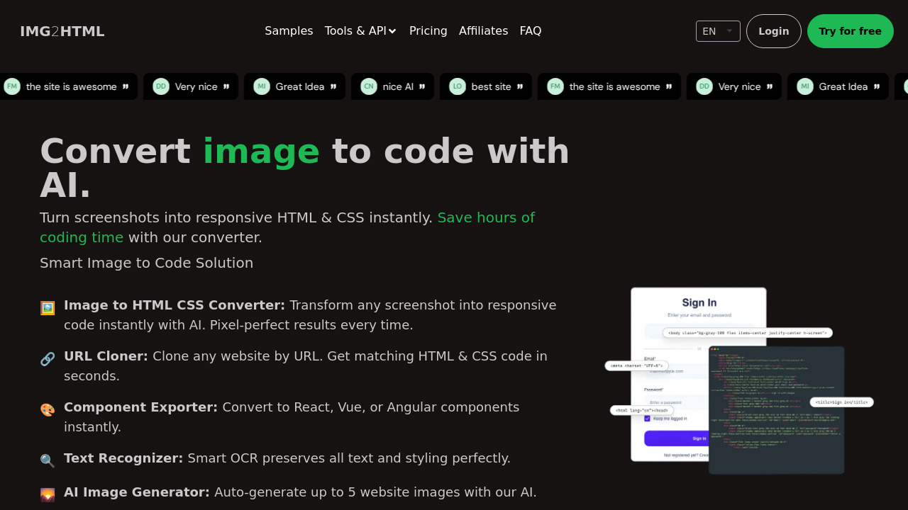 img2html.com screenshot