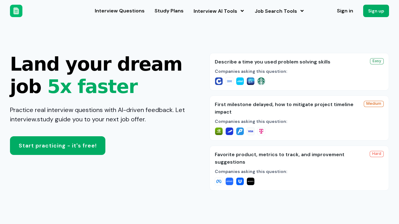 interview.study screenshot