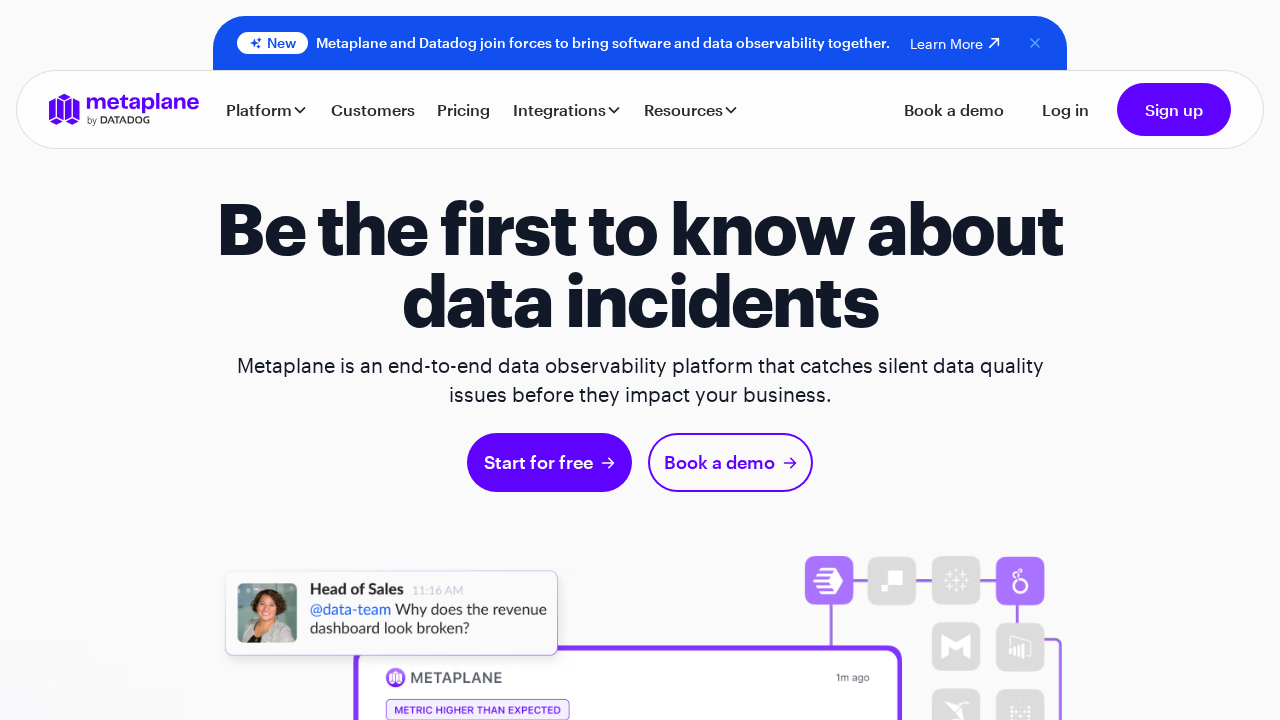 Metaplane screenshot