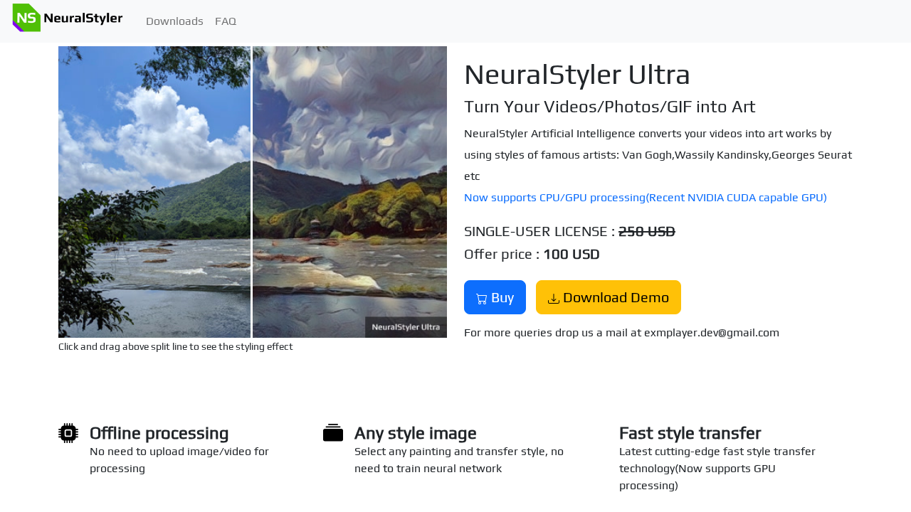 NeuralStyler screenshot