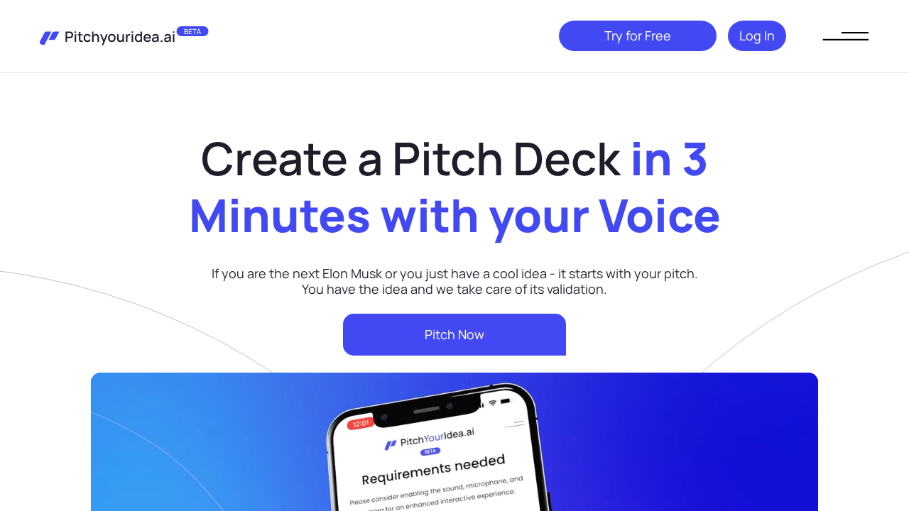 pitchyouridea.ai screenshot