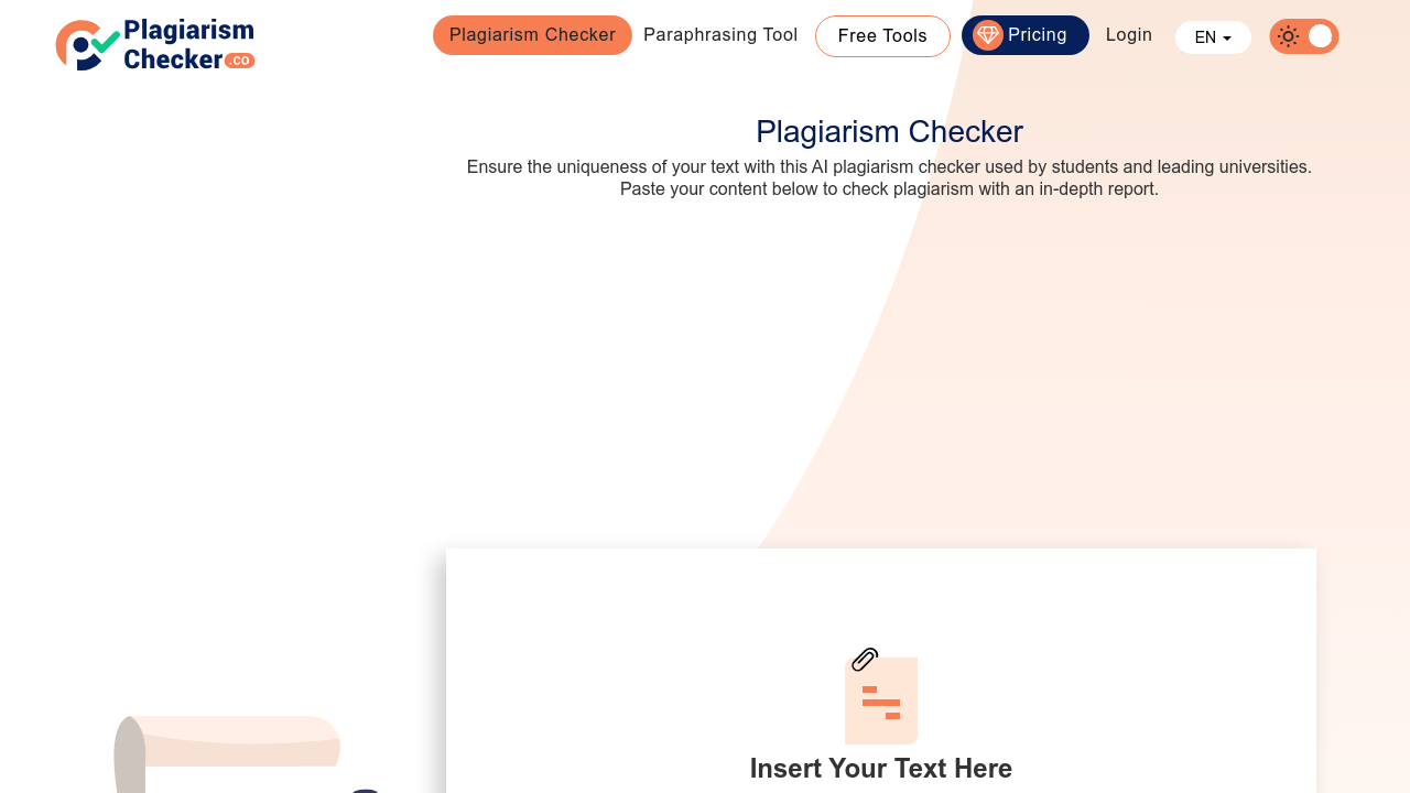 Plagiarismchecker.co screenshot