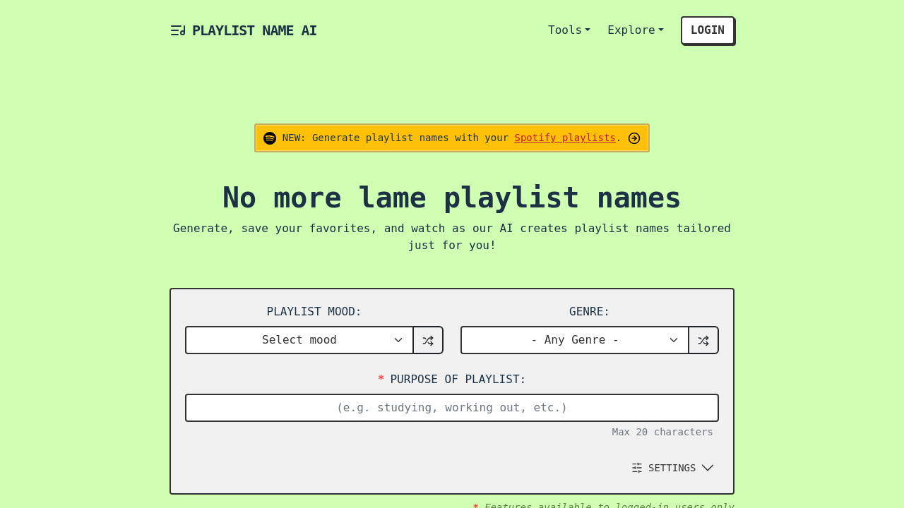 PlaylistNameAI screenshot