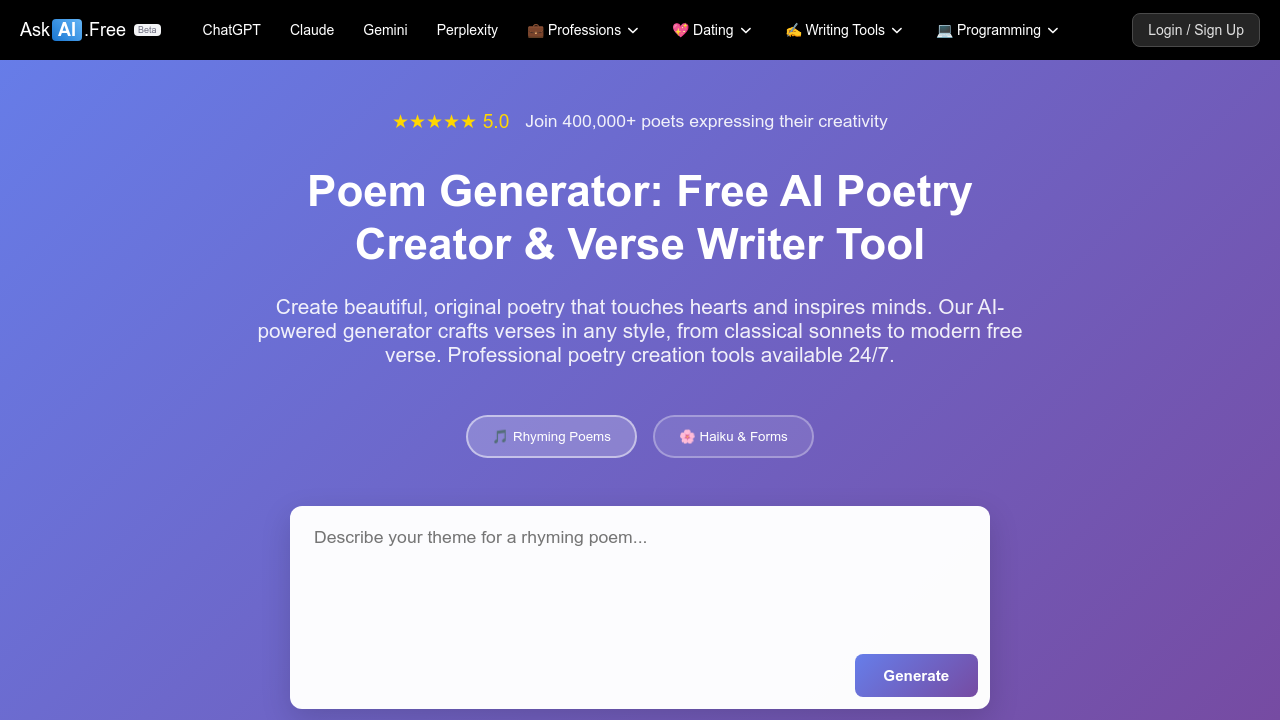 poemgenerator.art screenshot