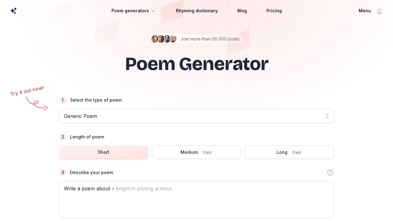 PoemGenerator.com screenshot