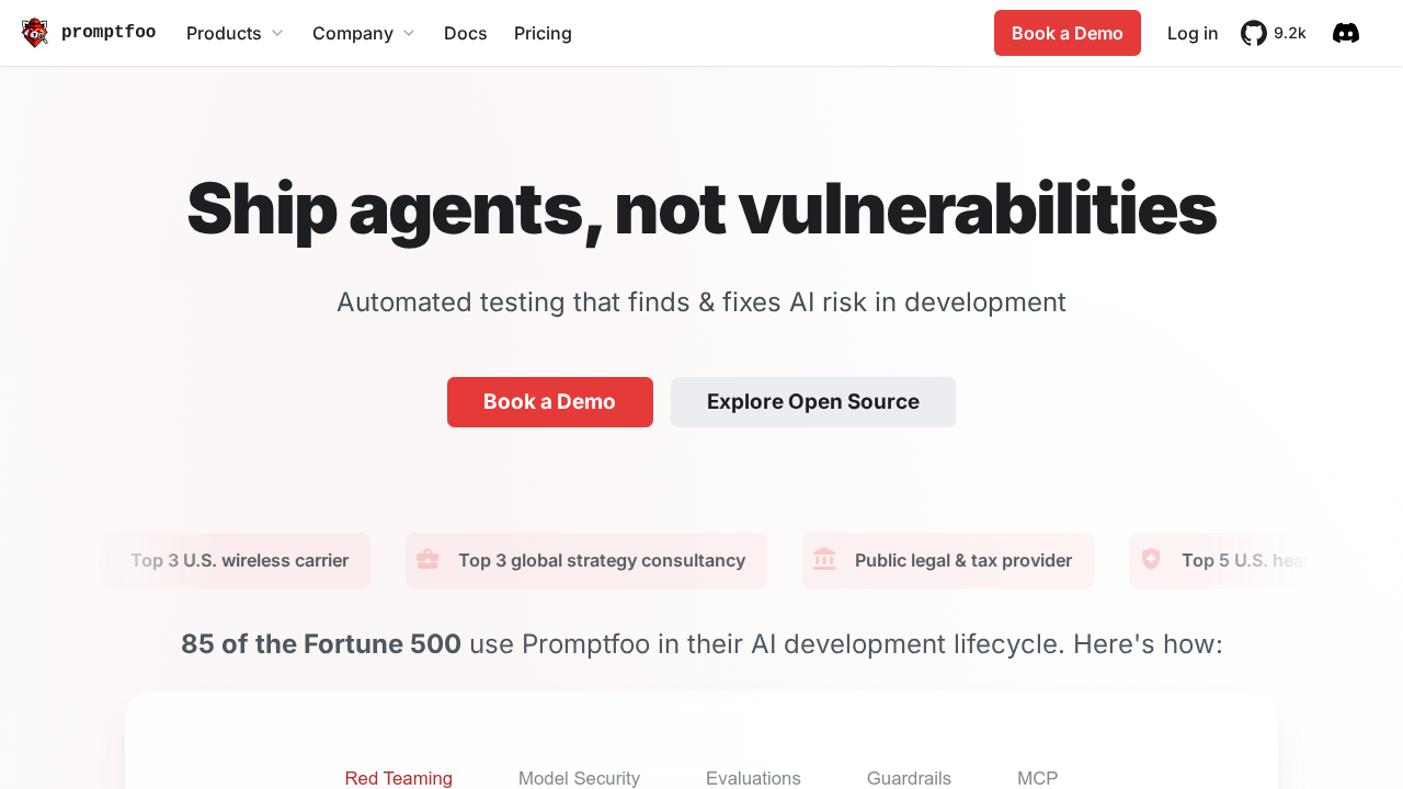 Promptfoo screenshot