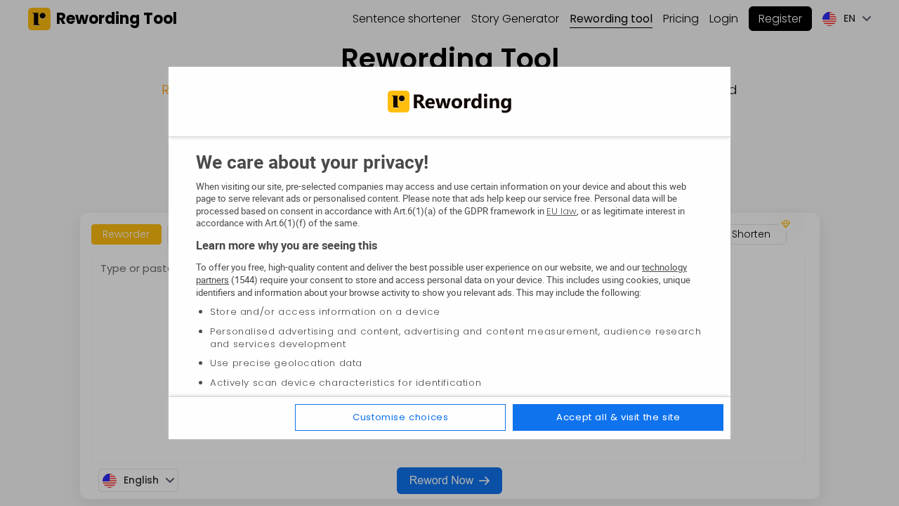 Rewordingtool.io screenshot