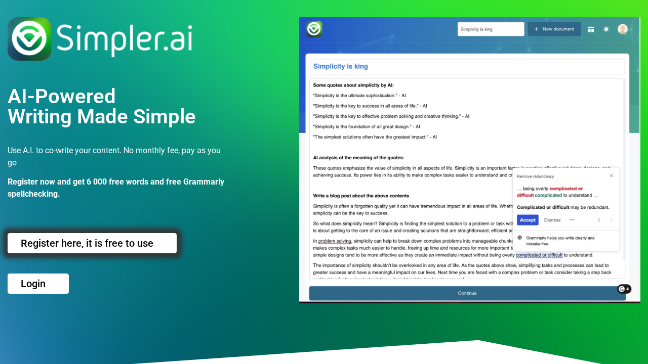 simpler.ai screenshot