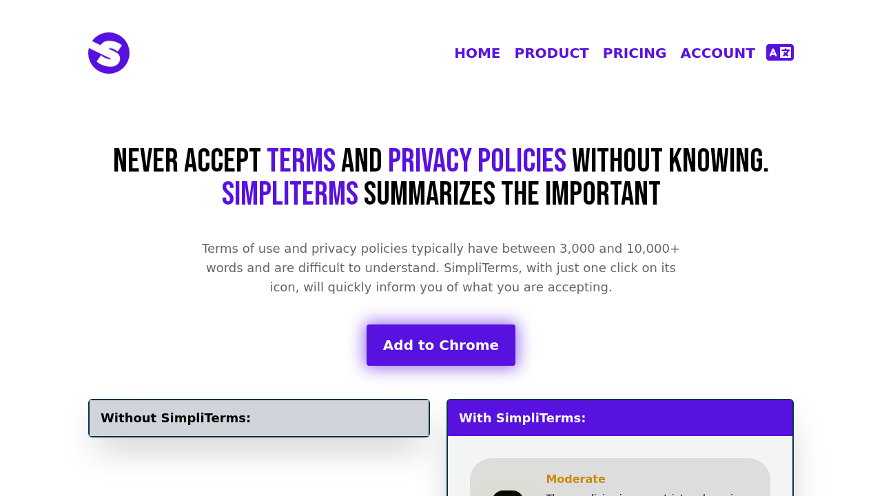 SimpliTerms screenshot