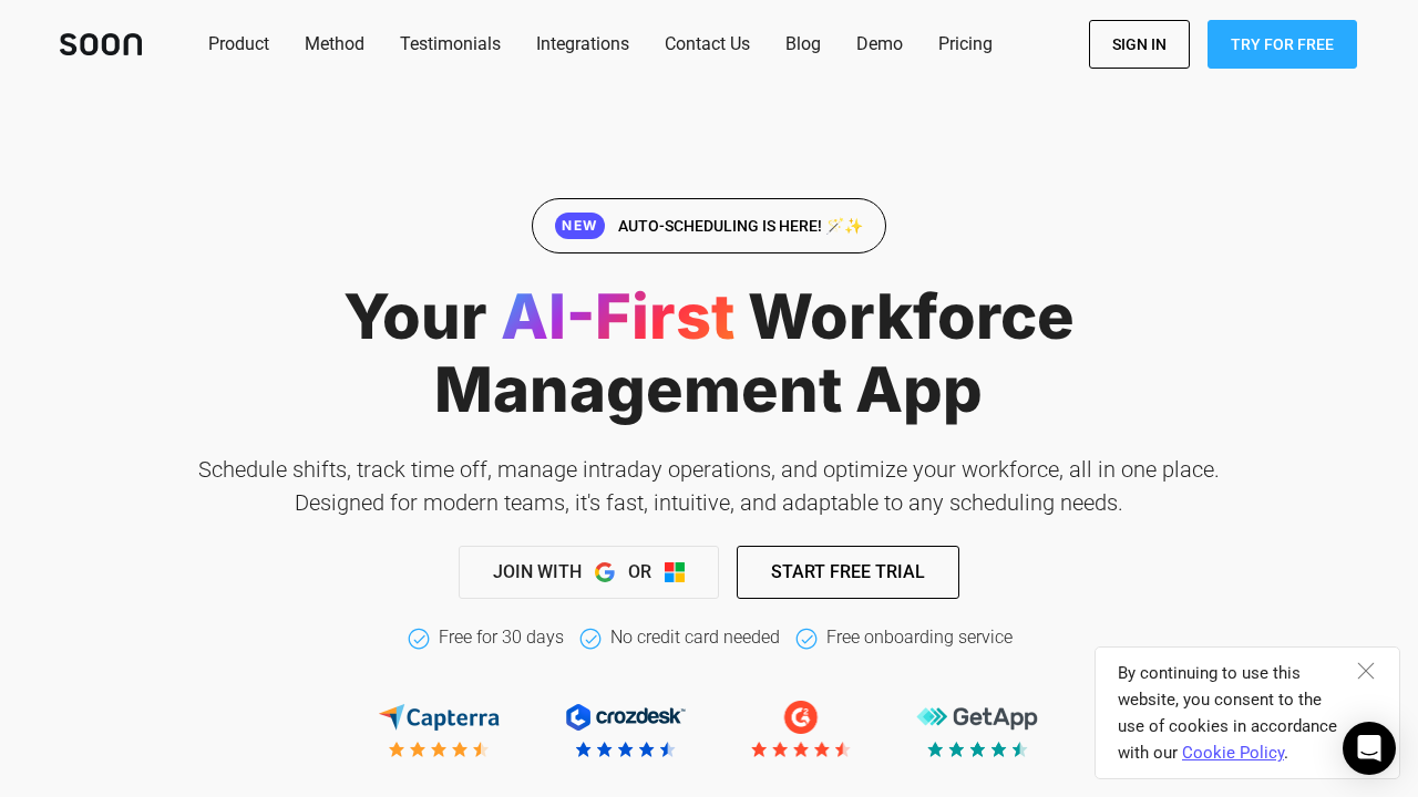 Soon.works screenshot