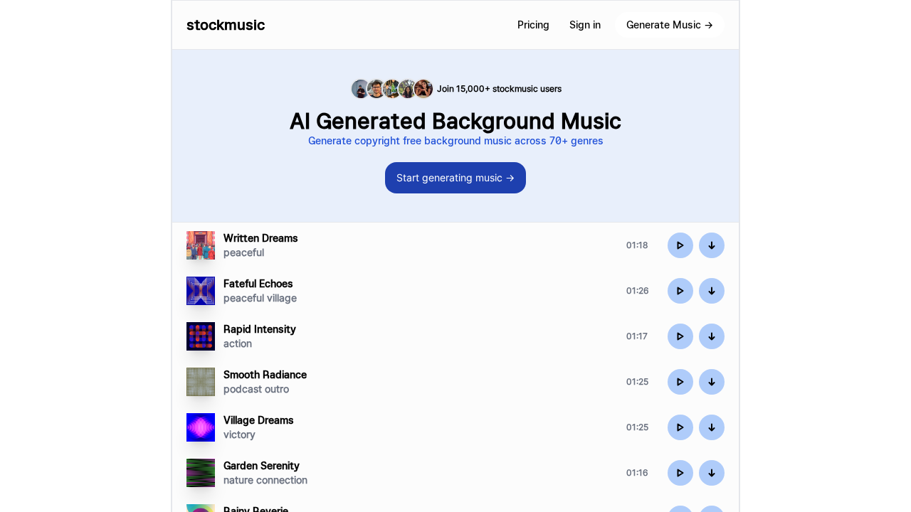 StockMusic.app screenshot