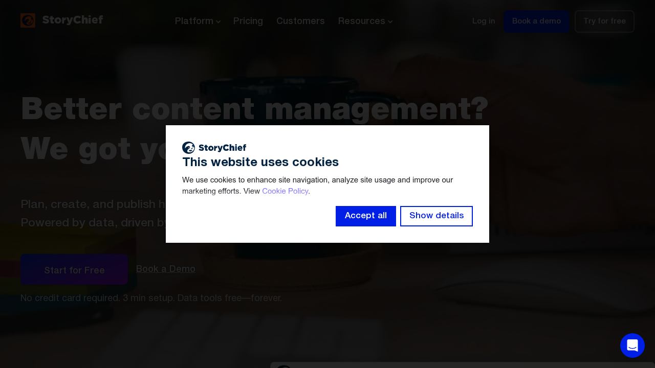 StoryChief screenshot