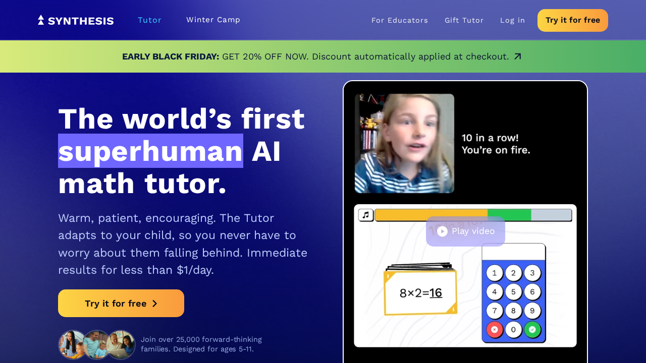 Synthesis Tutor screenshot
