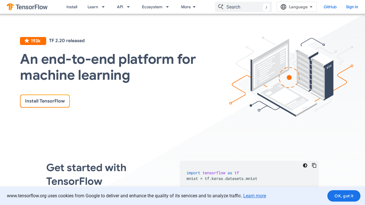TensorFlow screenshot