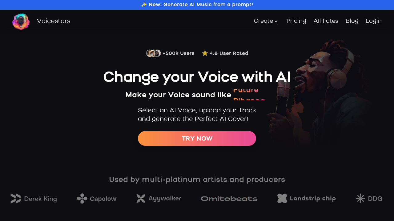 Voicestars.co screenshot