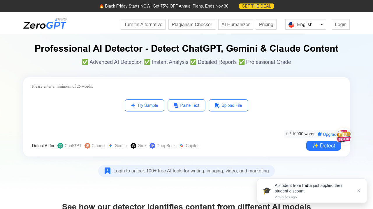 zerogpt.plus screenshot