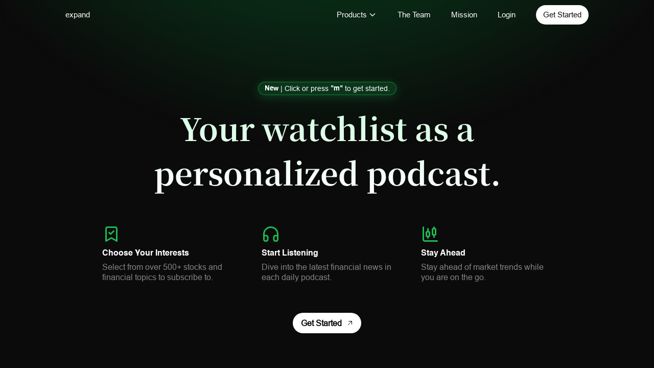 Alphacast by Expand Financial screenshot