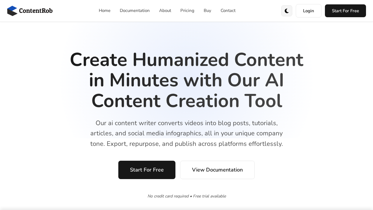 ContentRob-Social videos to SEO articles screenshot
