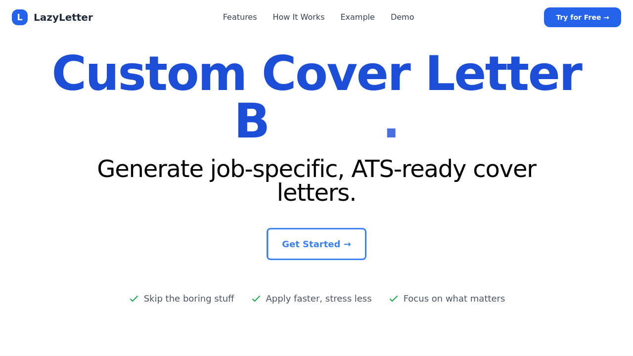 LazyLetter screenshot