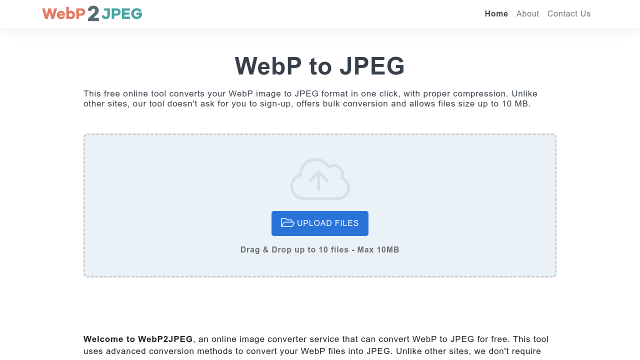 WebP2JPEG – Free WebP to JPEG Converter screenshot