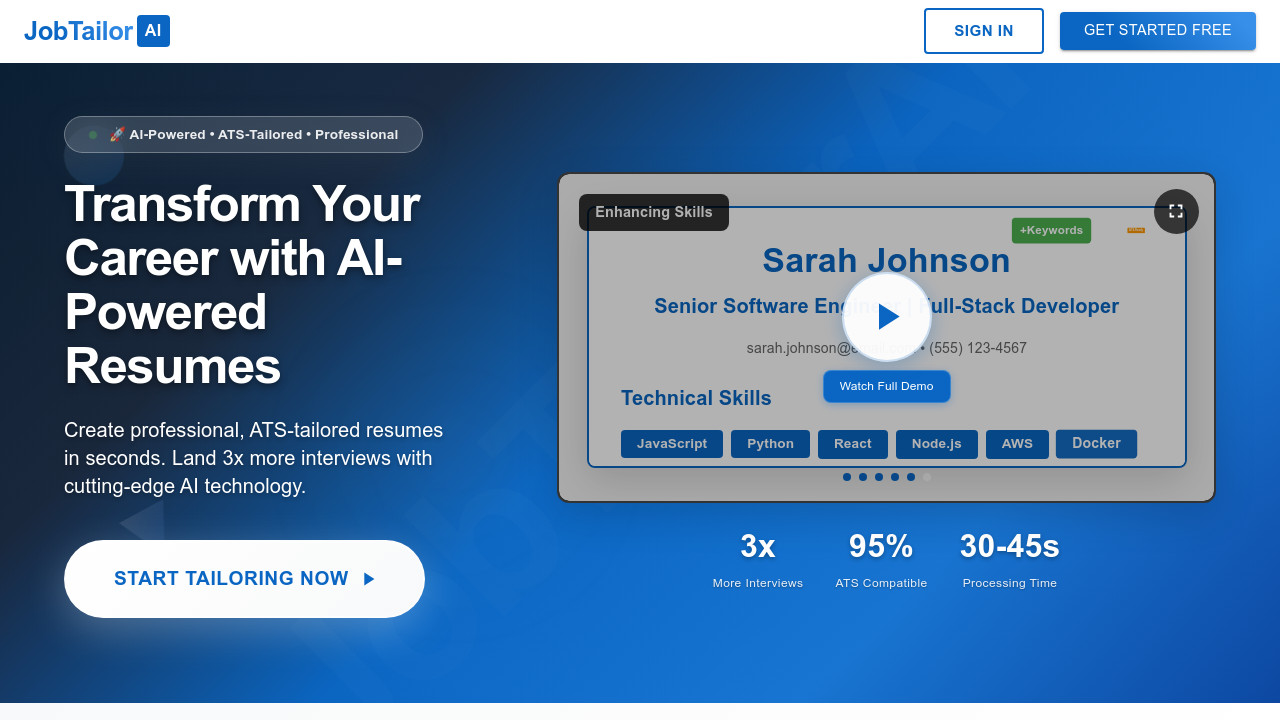 JobTailorAI screenshot