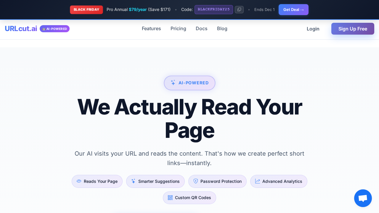 URLcut.ai screenshot