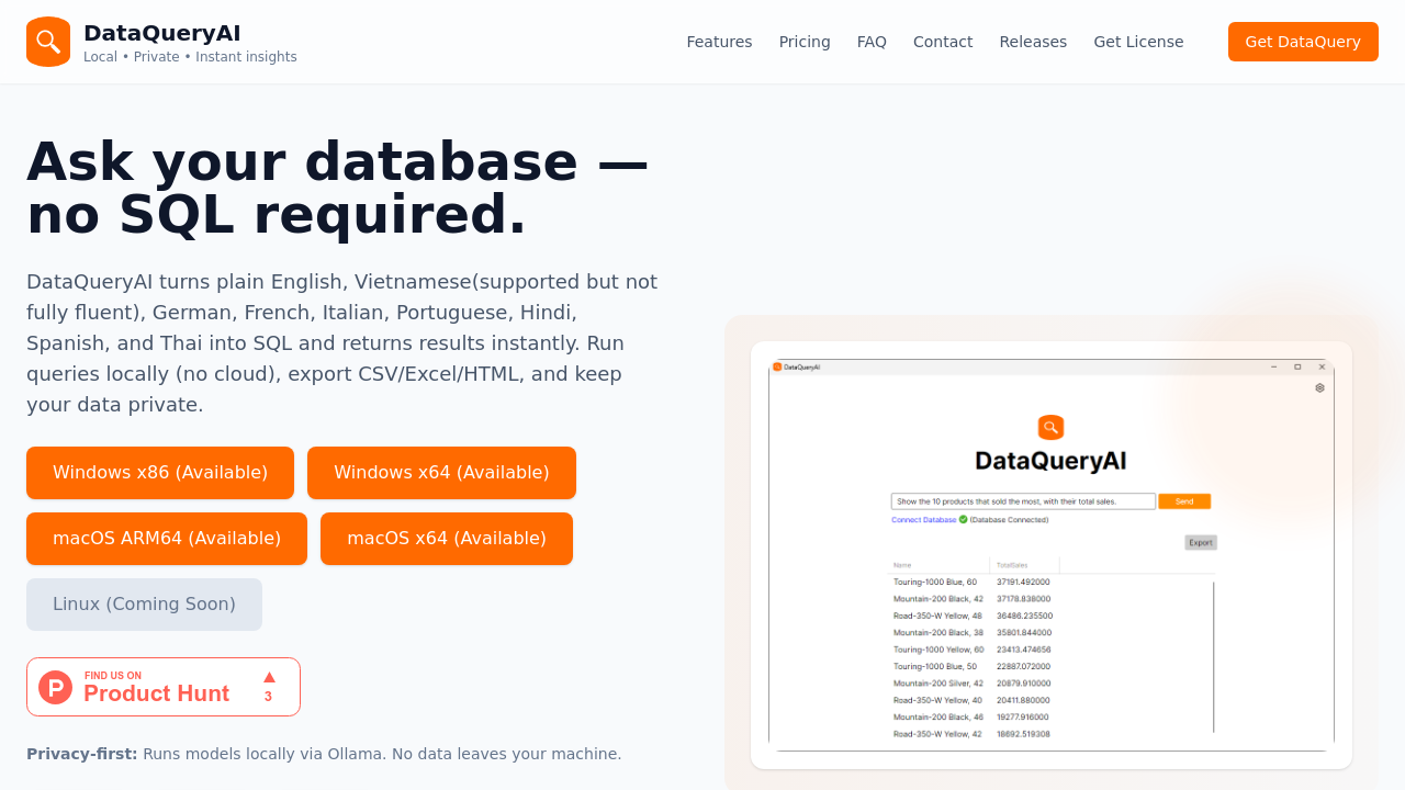 DataQueryAI screenshot