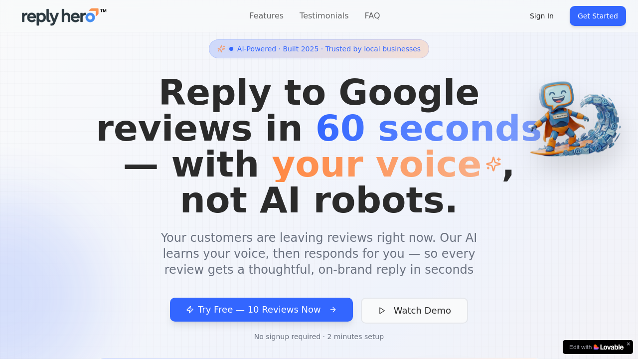 ReplyHero screenshot