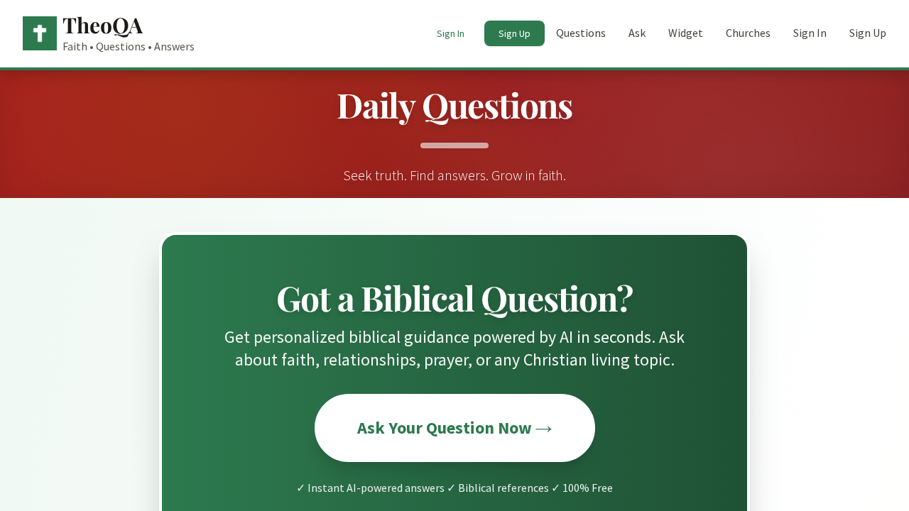 TheoQA - AI Christian Answers screenshot