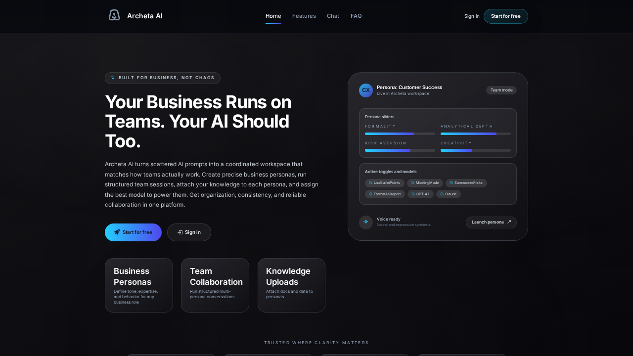 Archeta AI Early Access screenshot