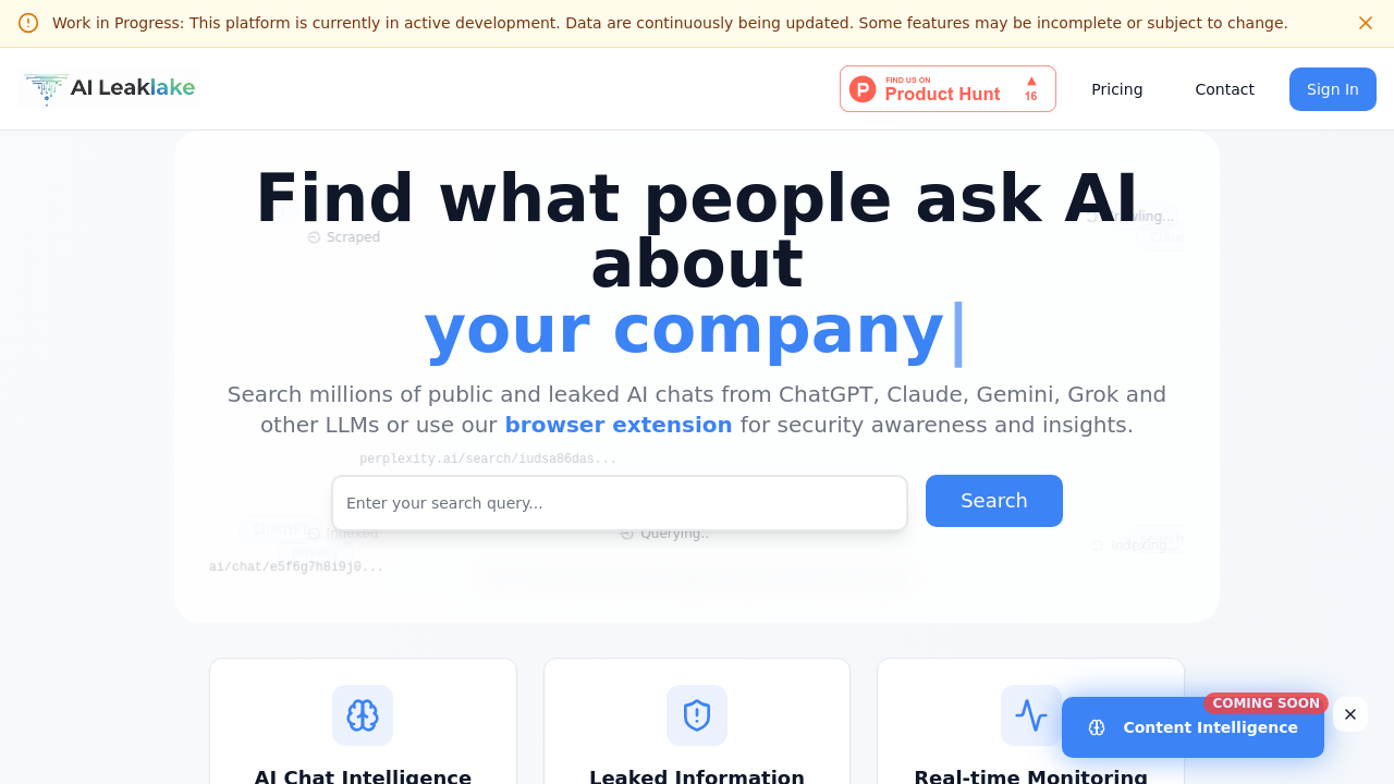 AI LeakLake screenshot