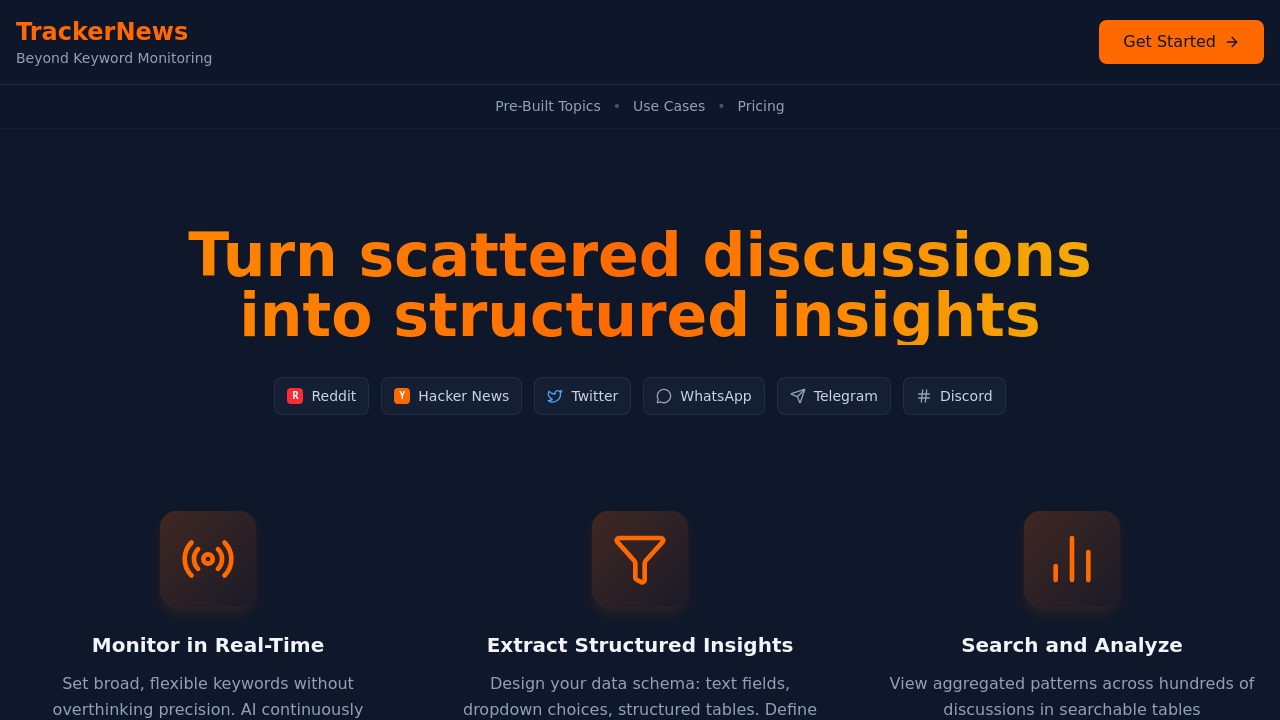 TrackerNews screenshot