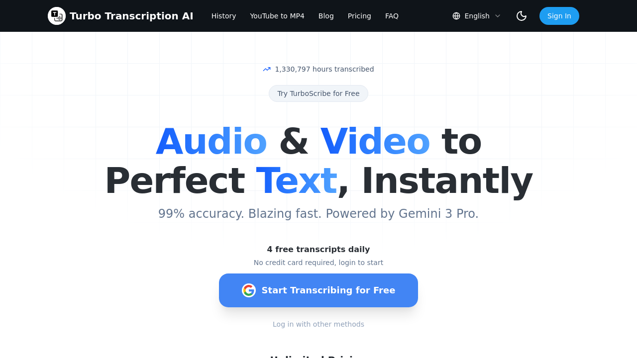 Turbo Transcription AI screenshot