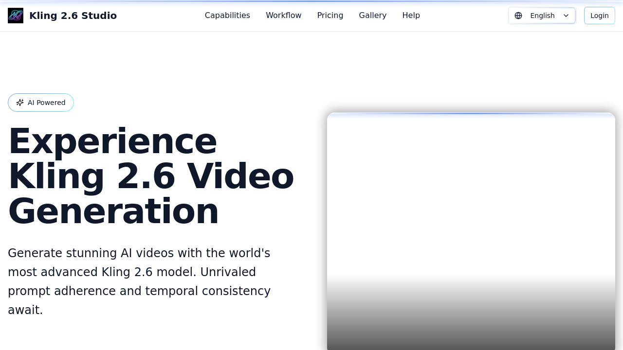 Kling 2.6 Studio screenshot