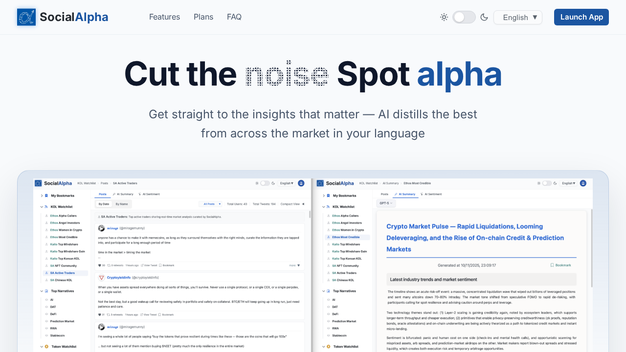 SocialAlpha — Curate Your Reality screenshot