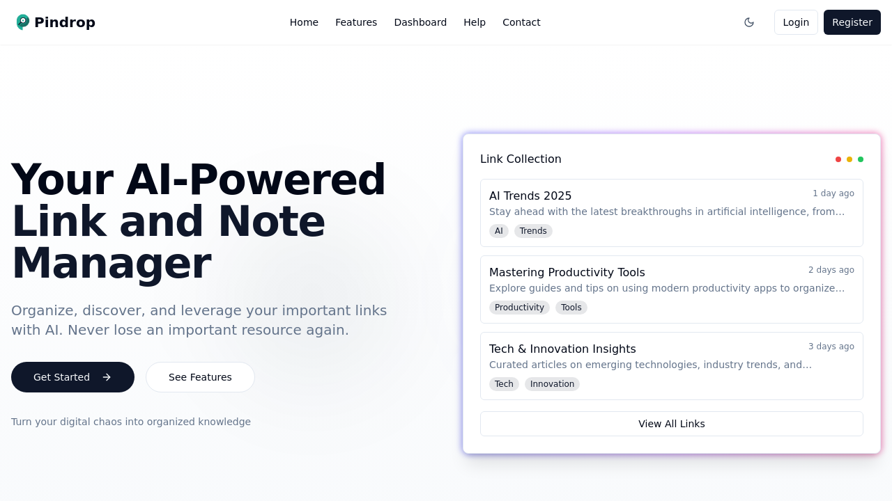 Pindrop - Links Manager screenshot