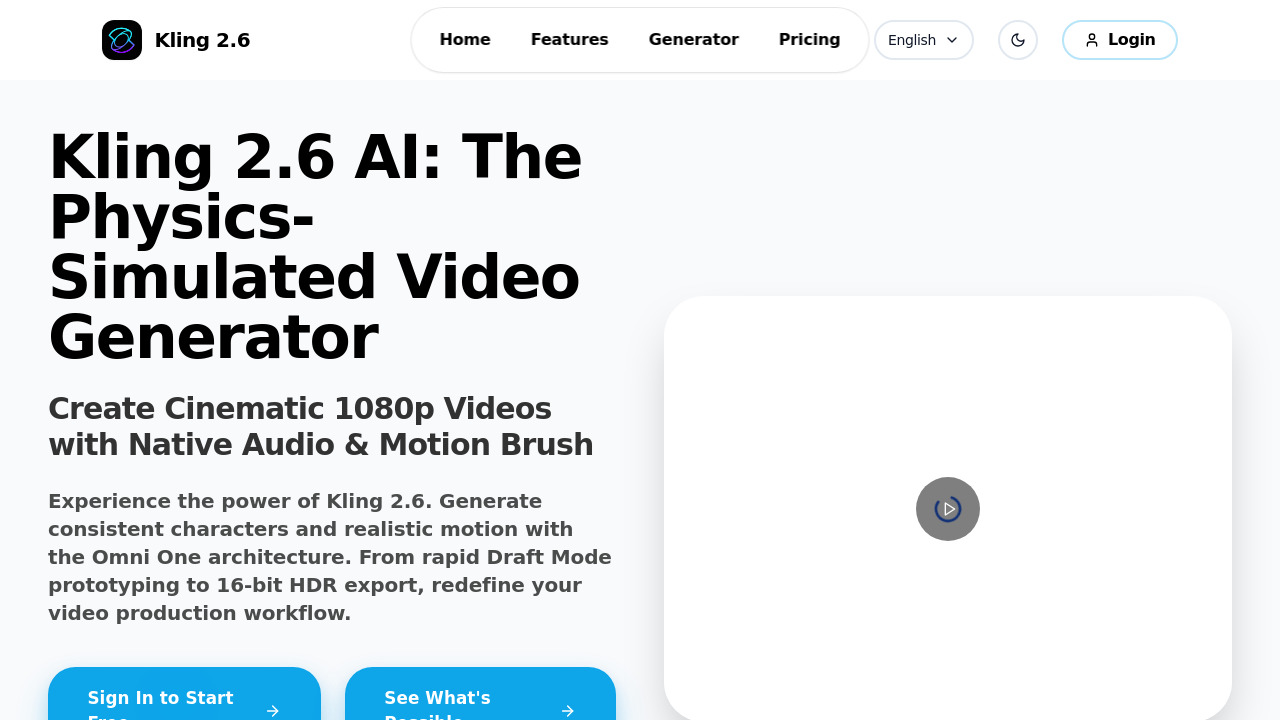 Kling 2.6 AI screenshot