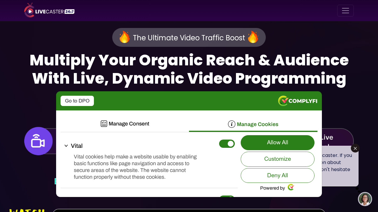 Livecaster 24×7 screenshot